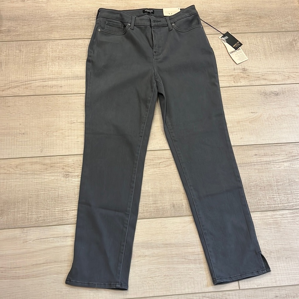 Curves 360 by NYDJ slim straight grey pants